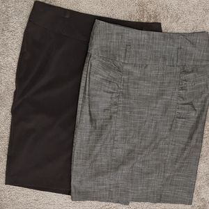 Bundle of 2 Grey plaid and brown Pencil Skirts size 7